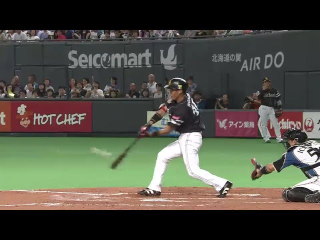 【4回表】ホークス・本多 芸術的バットコントロールでチャンス拡大!! 2016/8/19 F-H