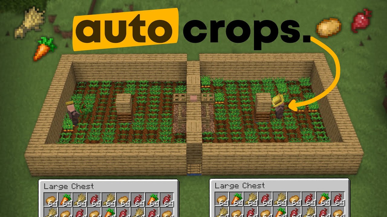 Auto Crop Farm Minecraft 1.21+ Java | Wheat, Carrot, Potatoes, Beats