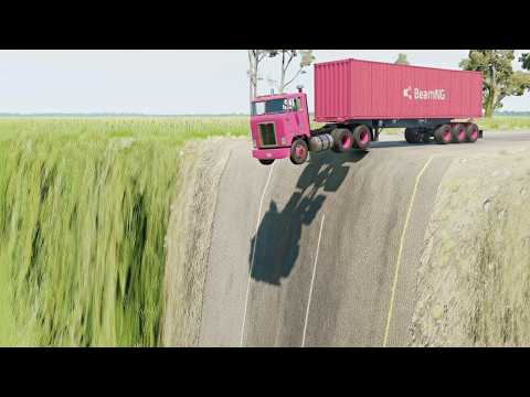 Cars vs Unfinished Road Challenge #1 in BeamNG Drive