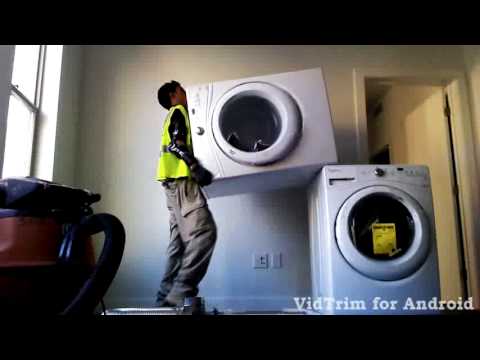 Skinny guy and stacking a washer and dryer