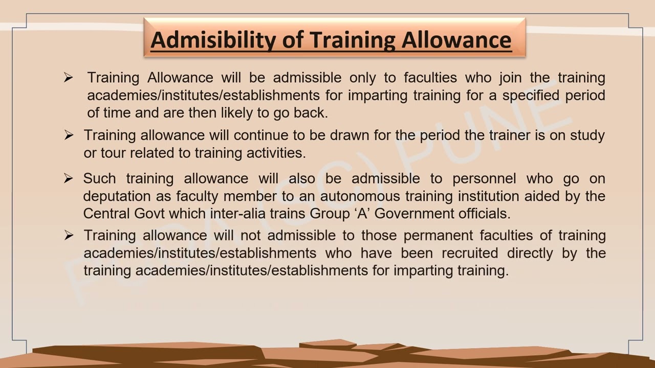 Video 15 Training Allowance