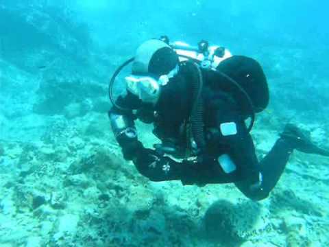 Decompression stop after 65 m deep diving.Croatia