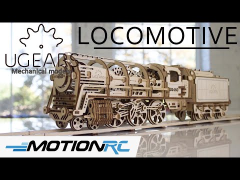 UGears Locomotive with Tender Mechanical 3D Wooden Model Kit | Motion RC
