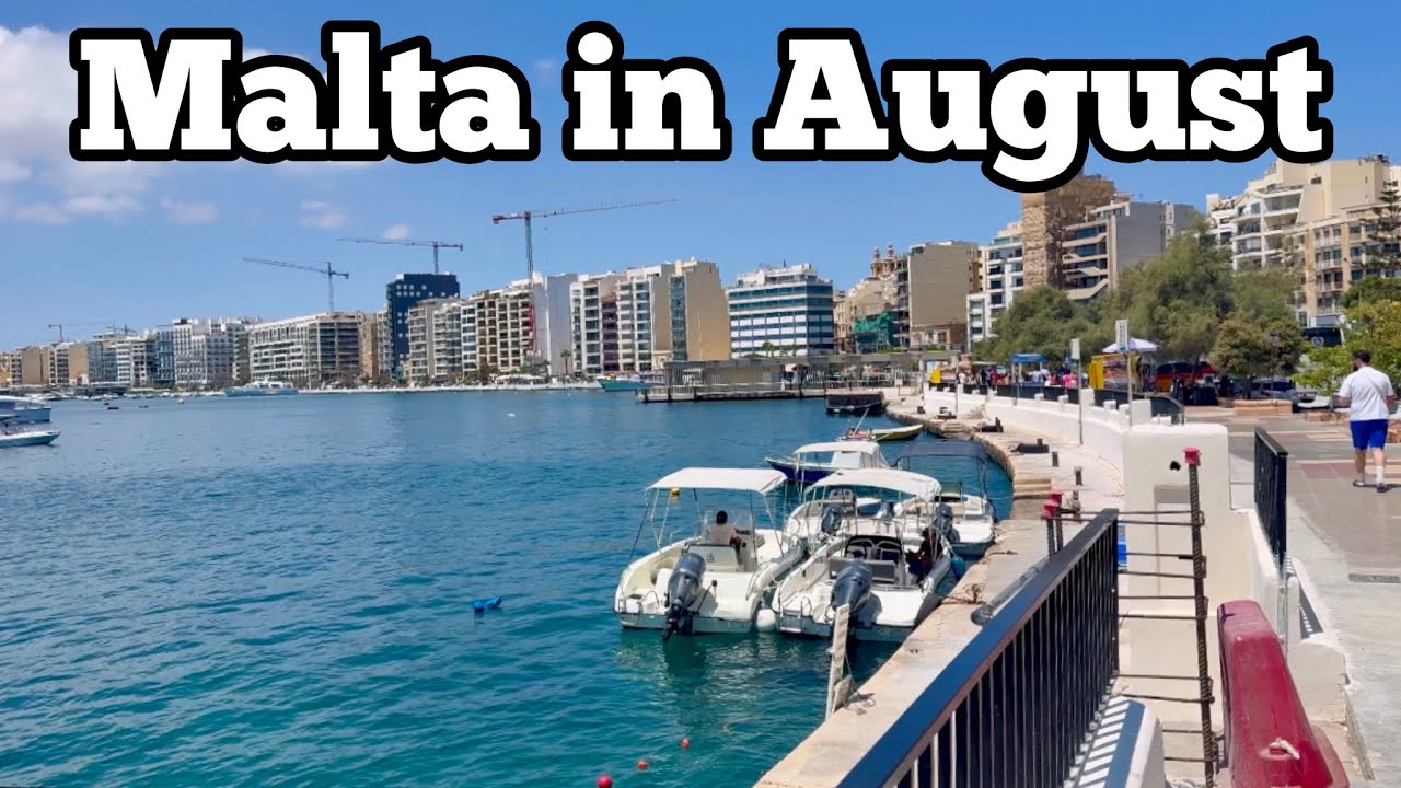 Malta in August - Live walk in Sliema 01.08.2025