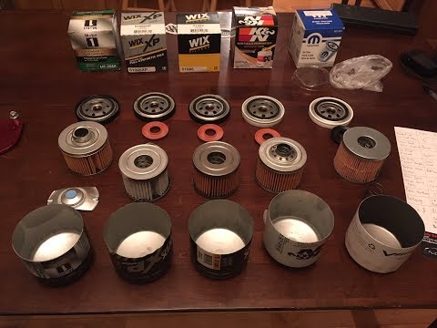 Cutting open VIPER, K&N, WIX, WIX XP, MOBIL 1 OIL FILTER COMPARISION