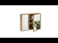 Bad Spiegelschrank mit 2 Türen Braun - Bambus - 65 x 51 x 14 cm