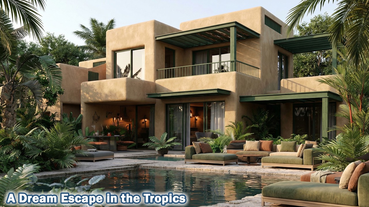 A Dream Escape in the Tropics | Earthy Modern Villa with Pool (1200–1900 sq ft)