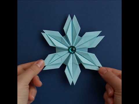 Снежинка из бумаги за минуту ❄ Origami Snowflake Diy Christmas Ornaments #shorts
