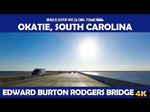 🌉 Scenic Drive Over Edward Burton Rodgers Bridge | Okatie, South Carolina in 4K 🚗☀️