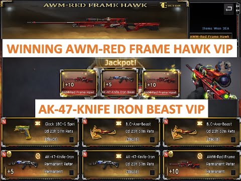 WINNING AWM-RED FRAME HAWK & AK-47-KNIFE IRON BEAST VIP IN CROSSFIRE PH