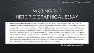 Writing a Historiographical Essay
