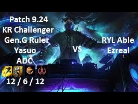 Gen.G Ruler - Yasuo vs Ezreal - RYL Able - KR Challenger 1187 LP