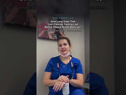 Amber-Lee, registered dental hygienist, explains how long the just-cleaned feeling lasts in a Bright White Dental Hygiene video FAQ