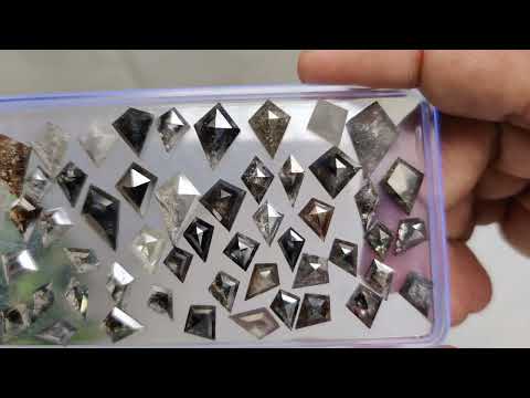 0.50 carat to 1.0 carat salt and pepper kite shape diamond, ...