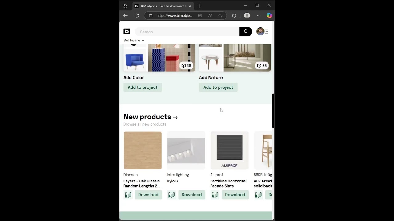 Download Revit Contents from https://www.bimobject.com/