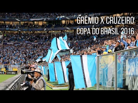 "Grêmio x Cruzeiro - Copa do Brasil 2016 - Somos gremistas" Barra: Geral do Grêmio • Club: Grêmio