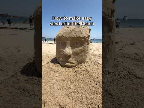 Making easy sand art at the beach