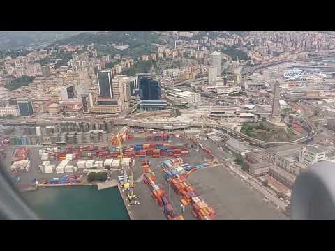Landing at Genoa, Genua, Genova airport