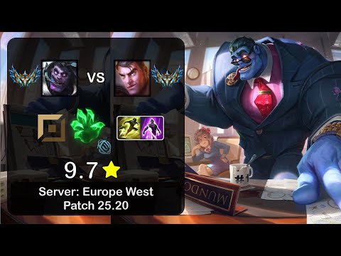 Dr. Mundo Top vs Jayce - EUW Challenger - Patch 25.20