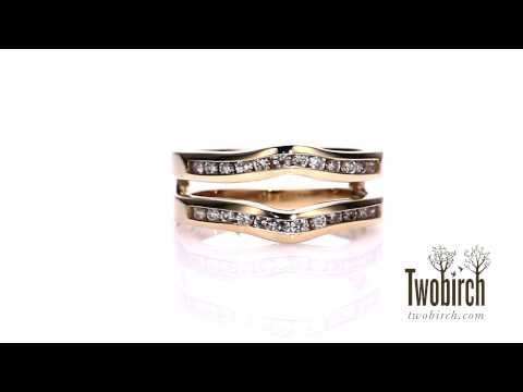 0.51 ct. Round Channel Set Curved Ring Guard in Rose Gold - TwoBirch TB-GUARD-0019-RG-H