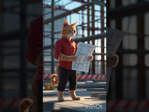 This Cat Took Over the Construction Site! 🐱🏗️