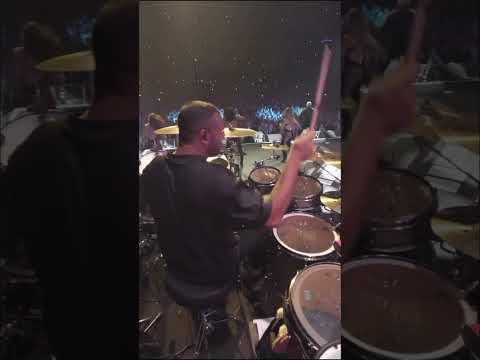 Carlos Palmet is on tour with Pitbull 🔥Mapex Saturn Evolution in Gun Metal Grey #drumset #pitbull