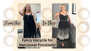 Upcycled Thrifted Dress for Vancouver Frocktails | DIY Silk Flower Embellishment