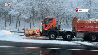 Bolu Dağı Geçişinde Kar ve Hafif Sis Etkili Oluyor