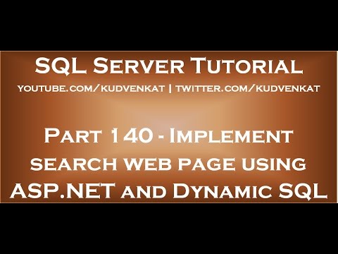 Implement search web page using ASP NET and Dynamic SQL