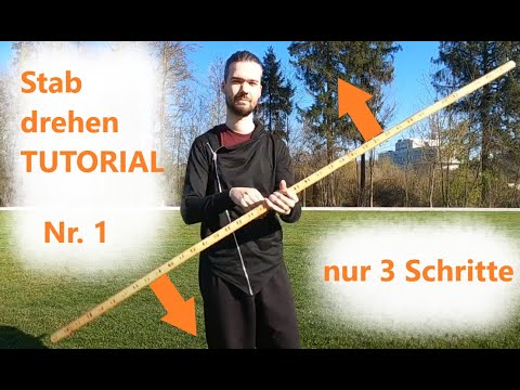 STAFF SPINNING Anleitung 1 - ANFÄNGER TUTORIAL zum BO STAB DREHEN (3 einfache Schritte) | Kunjutsu