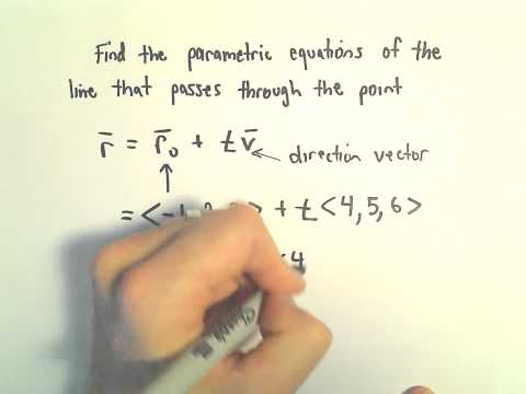 Parametric Equations of Line Passing Through a Point