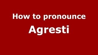 How to pronounce Agresti