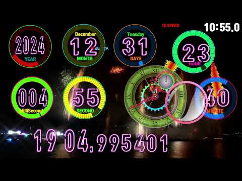 31 December 2024, 23 30 00~1 January 2025,00 00 00🎉celebrating🎆new year🎇Speed 1x Bunch of Fireworks