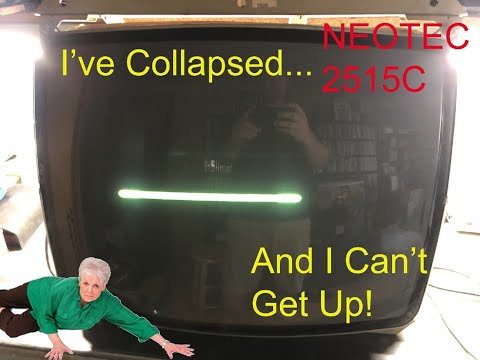 25" Neotec 2515C Arcade Monitor Chassis Repair - DEAD - Vertical Collapse - No Blue.
