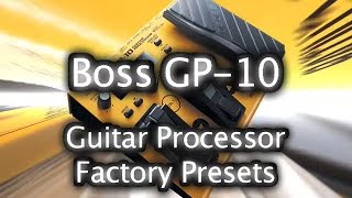 Video thumbnail for Roland Boss GP-10 Guitar Processor - Synthesizer 100 Factory Patches by WayneJoness