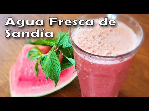 Receta de Como Hacer Agua Fresca de Sandía con Menta y Chia | Watermelon Agua Fresca Recipe