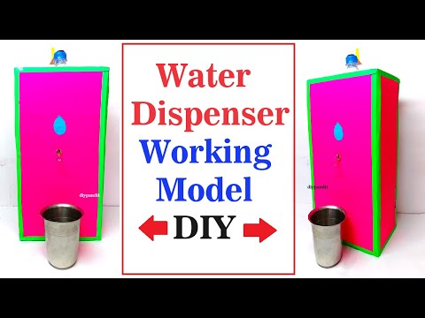 water dispenser working model science project using cardboard and plastic bottle diy DIY pandit