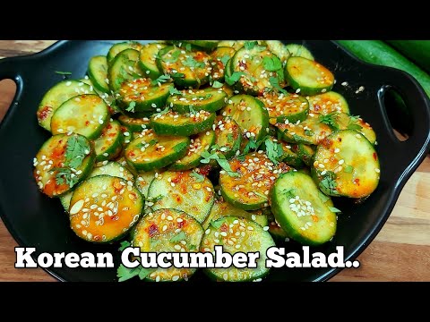 Korean Style Cucumber Salad - Spicy Cucumber (side dish) its so - good 👍 😋 2 Minutes Salad Recipe