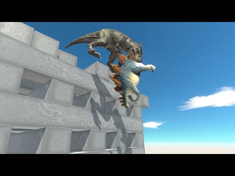 UPDATED T-REX on Wobbly Buildings vs ALL UNITS - Animal Revolt Battle Simulator