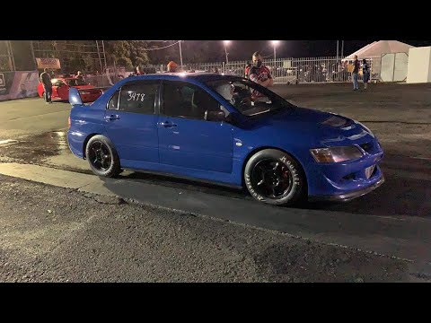 Evo 8 at the track: 10 second 1/4 mile pass