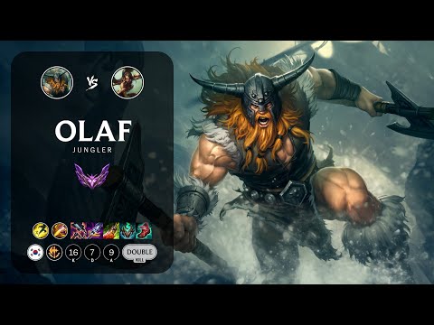 Olaf Jungle vs Nidalee - KR Master Patch 13.16