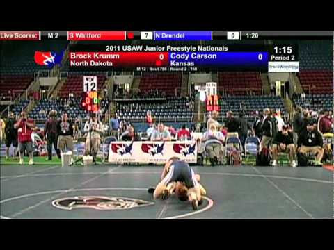 Junior Freestyle 160 - Brock Krumm (ND) vs. Cody Carson (KS)