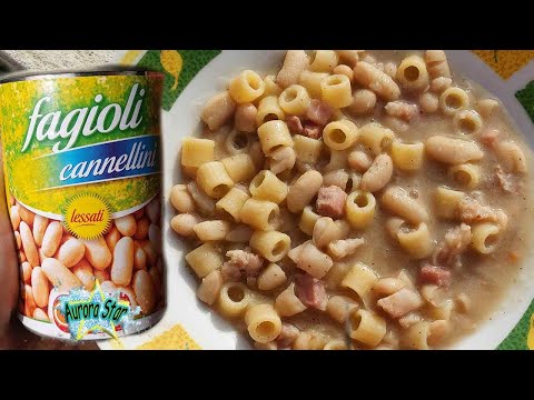 Ricetta: Pasta e fagioli in scatola super cremosa.  #cucinaitaliana #AuroraStar #cibo #fagioli