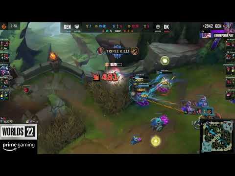(WORLDS 2022 GEN VS DK) GAME 5 LAST TEAM FIGHT,  RULER DESTROYS DK'S HOPE!