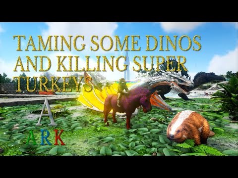 Turkey Trial 4 Dino Taming And Super Turkey Killing ARK Survival Evolved Crystal Isles EP 12