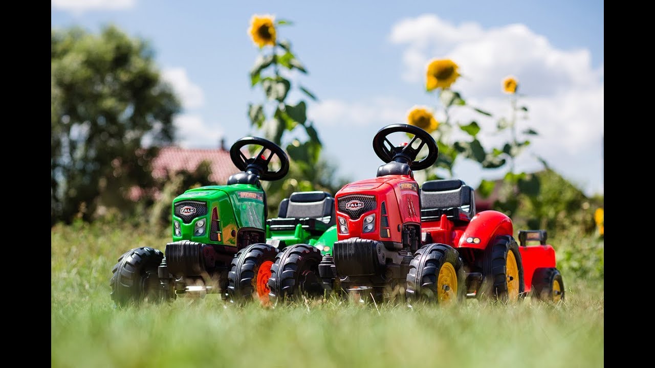 FALK – Šliapací traktor SuperCharger s vlečkou a nakladačom červený