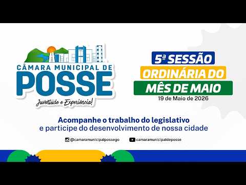 5° SESSÃO ORDINÁRIA DO MÊS DE MAIO - 19/05/2026