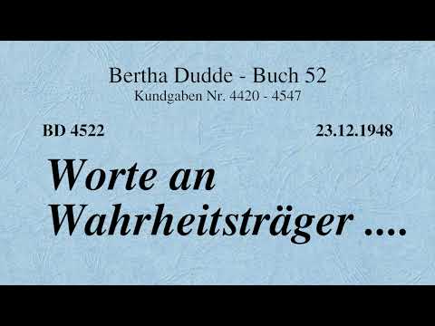 BD 4522 - WORTE AN WAHRHEITSTRÄGER ....