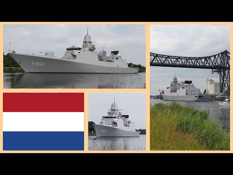 HNLMS De Ruyter: Niederländische Fregatte passiert den Nord-Ostsee-Kanal