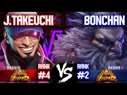 SF6 ▰ JOHN TAKEUCHI (#4 Rank Rashid) vs BONCHAN (#2 Rank Akuma) ▰ High Level Gameplay